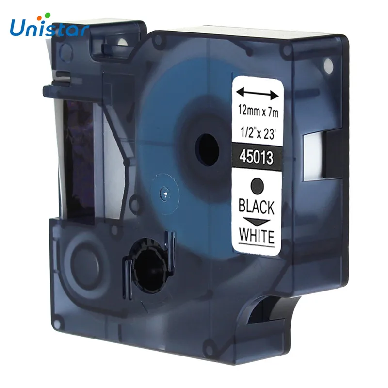 Ленты для этикеток Unistar 45013 совместимые с Dymo D1 Label manager 12 мм черный на белом принтер