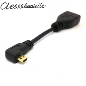

(100pcs/lot) Left Angled 90d Micro HDMI - HDMI Female Adapter Cable