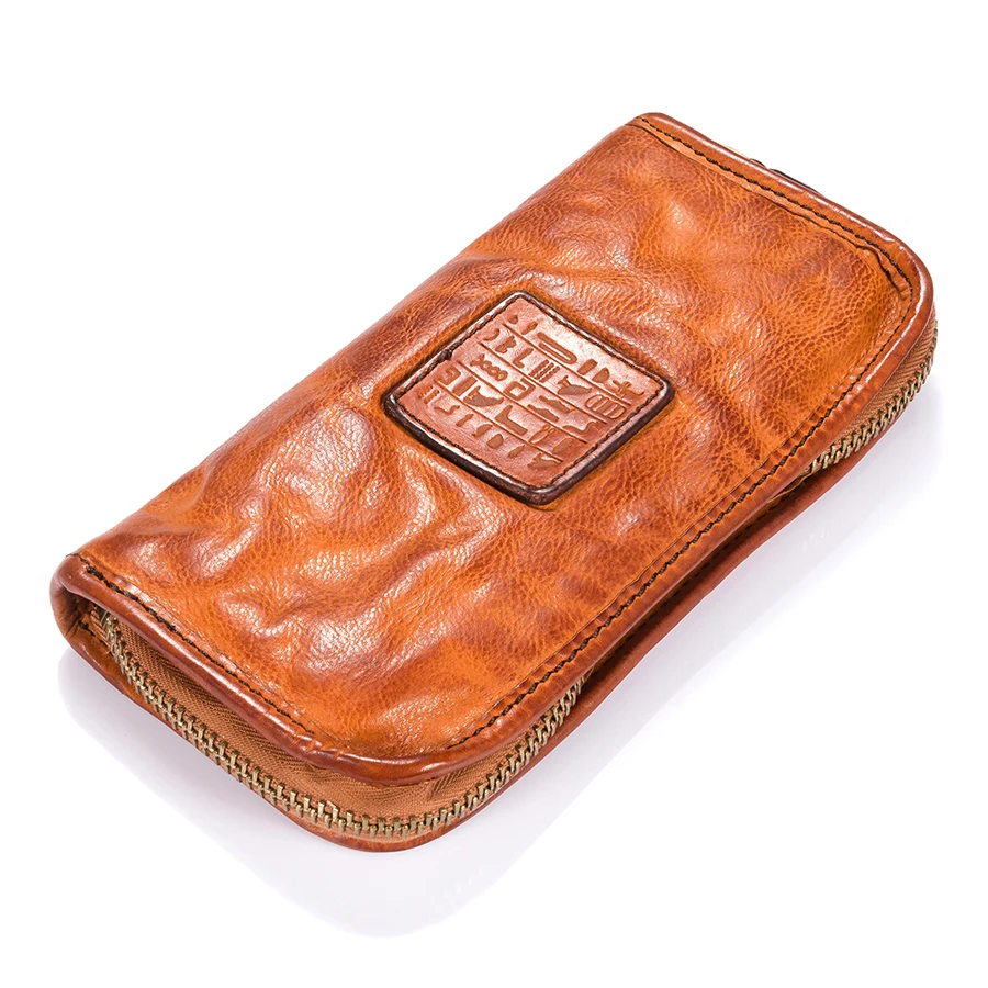 Gunuine Leather Vintage Wallet Women Coin Organizer magic Clutch wallet Zipper Credit Card Purses | Багаж и сумки