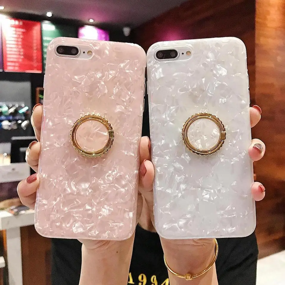 Ракушка чехол для iPhone X XS MAX XR 6 S 7 8 Plus задняя крышка с покрытием кольцо на