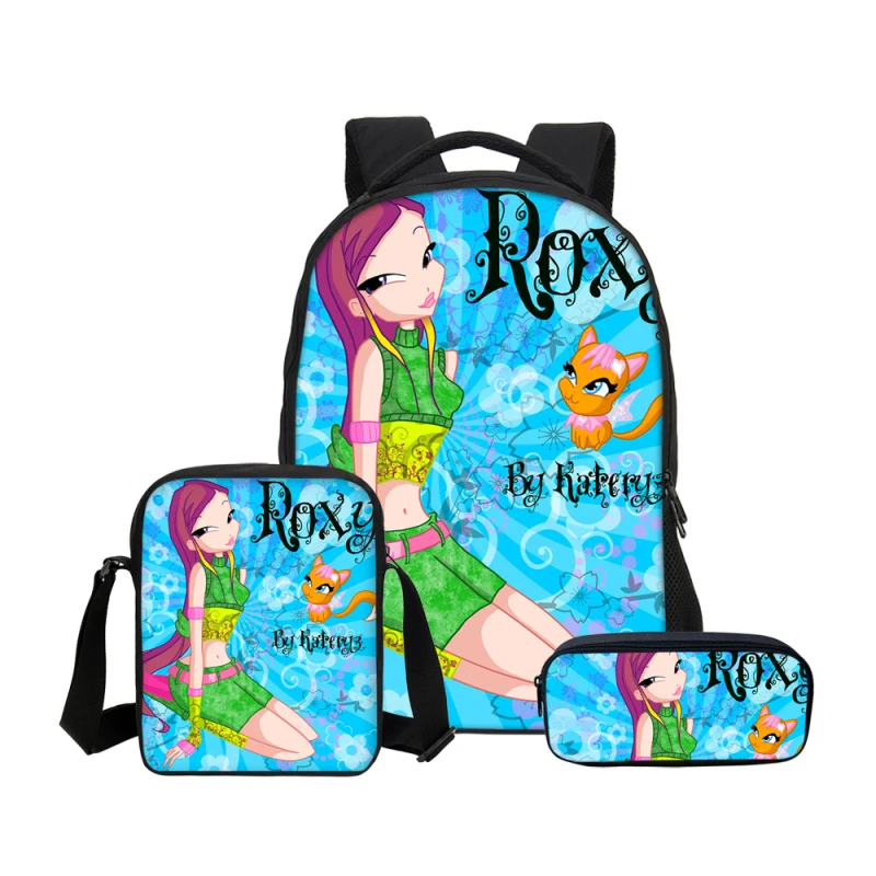 VEEVANV аниме мультфильм jiefix Winx Club рюкзак пенал комплекты из 3 предметов школьный для
