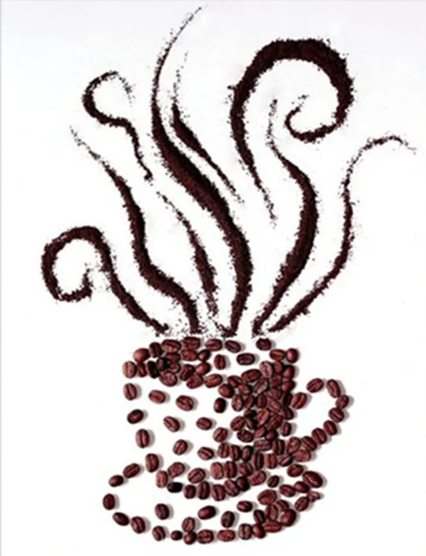 5D diy Diamond Painting Cross Embroidery Set Round Coffee Bean Picture Home Decor Mosaic | Дом и сад