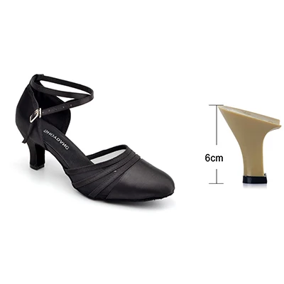 Black 6cm SHOYDANC абрикосовый/черный пятнистый для женщин туфли для латинских танцев удобная мягкая подошва Профессиональная Обувь для танцев сальса бальные - Цвет: Black 6cm