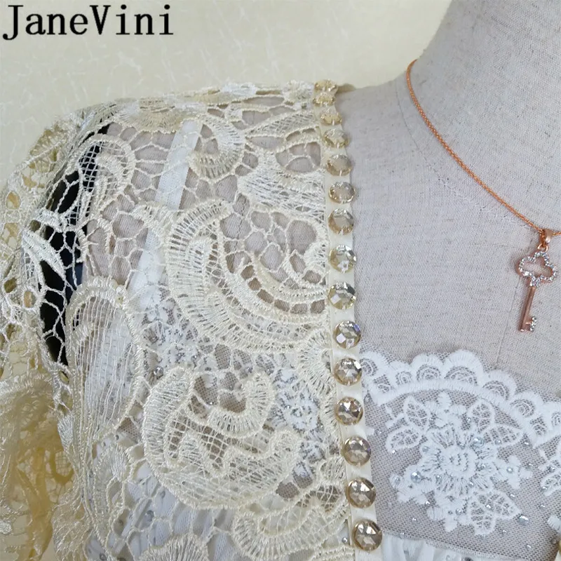 Женские короткие свадебные куртки JaneVini Украшенные бусинами болеро с розовыми