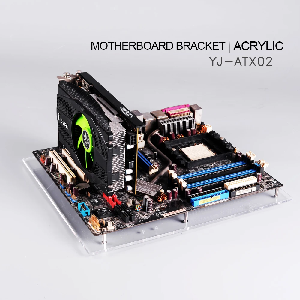 QDIY YJ-ATX02 ATX прозрачное акриловое отверстие материнская плата платформа Кронштейн Рамка шасси лоток