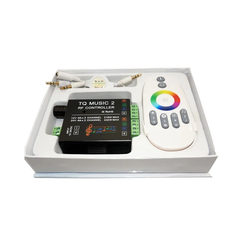 Лучшая цена 1 шт. Φ 18A RGB Music 2 контроллер Радиочастотный пульт дистанционного