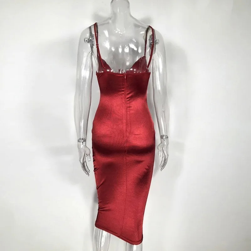 Женское атласное платье средней длины на лето 2019|Женские платья| |