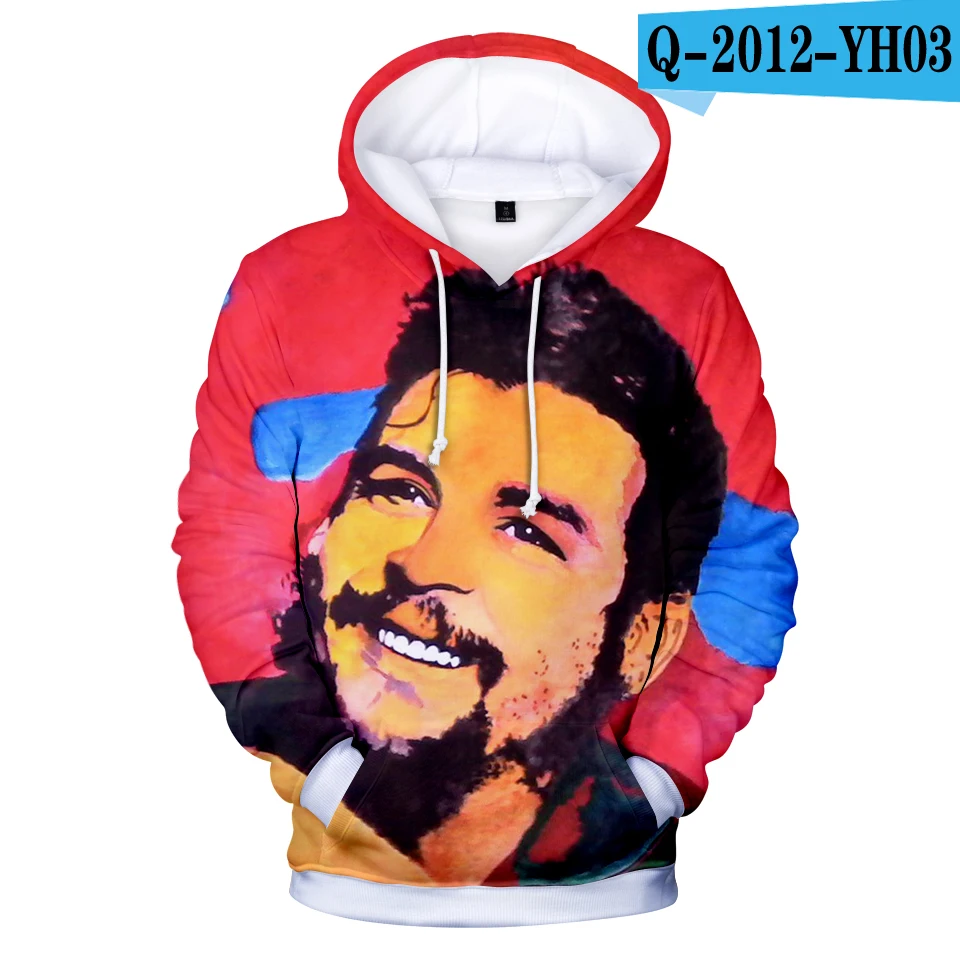 Che Guevara, 3D принт,, новые модные толстовки для женщин/мужчин, с длинным рукавом, повседневные толстовки с капюшоном, трендовая уличная одежда, толстовки - Цвет: Золотой