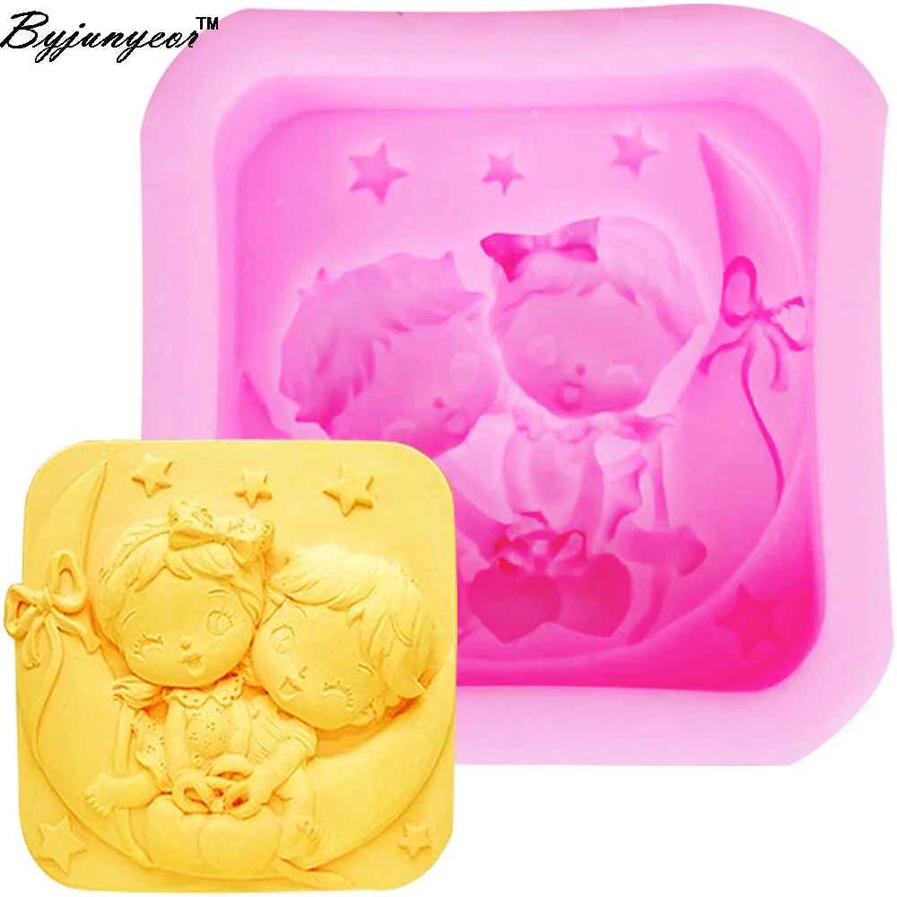 S056 для влюбленных мальчиков и девочек Moon3D соевый воск для свечей ароматическая форма для мыла Силиконовые формы ручной работы штукатурка Полимерная глина для домашнего декора