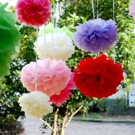 1 шт. синий 6 дюймовый 15cmTissue Бумага POM POMS цветок поцелуй мячи украшение дома