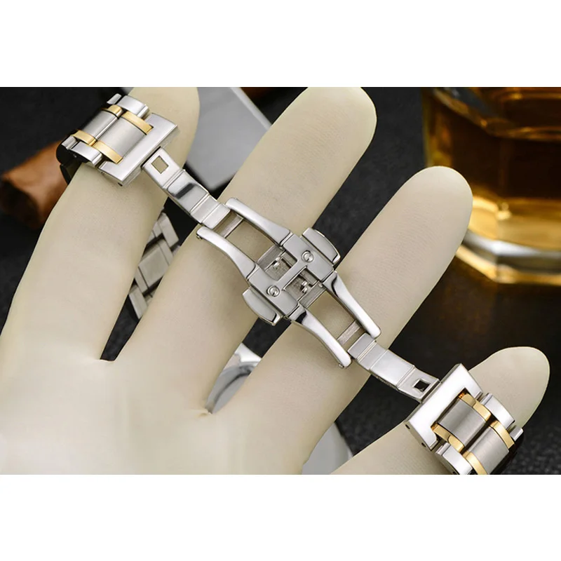 

16/18/20/22/mm Universal Watch Band Strap Stainless Steel Watchband Bracelet Watchband Black Gold Men Wrist Strap Link TC21