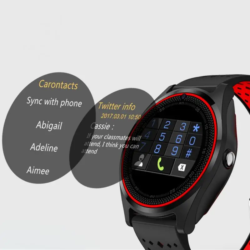 High Quality V9 Round Screen Smart Watch GPS Positioning Bluetooth Camera Sleep Monitor Pedometer Drop SHipping #0608 | Электроника