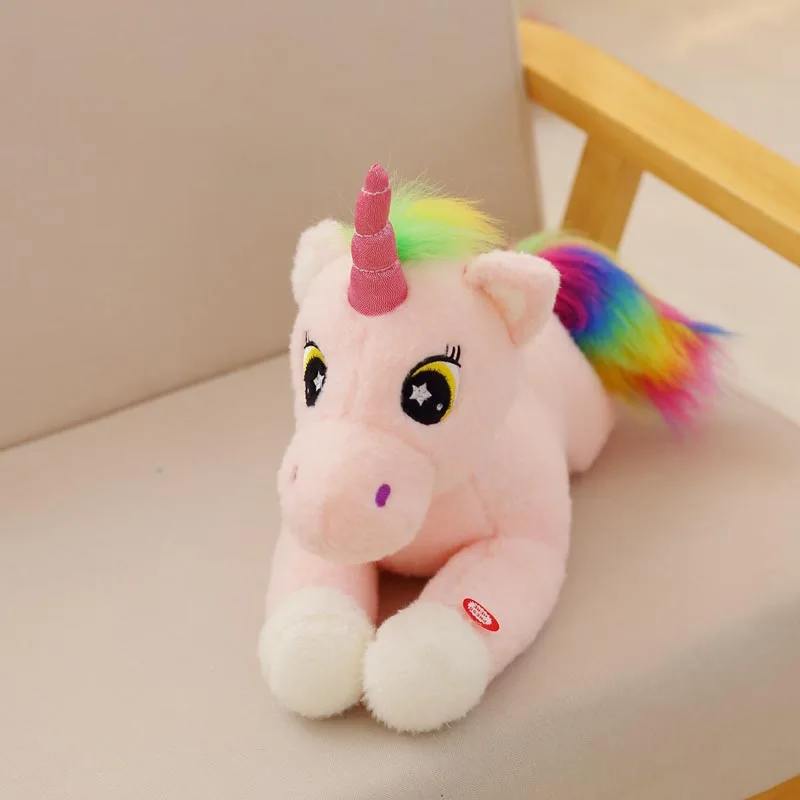 Nooer светодиодный светильник ing Единорог плюшевая игрушка мягкий мигающий Unicornio плюшевая кукла для детей Рождественский подарок на день рождения