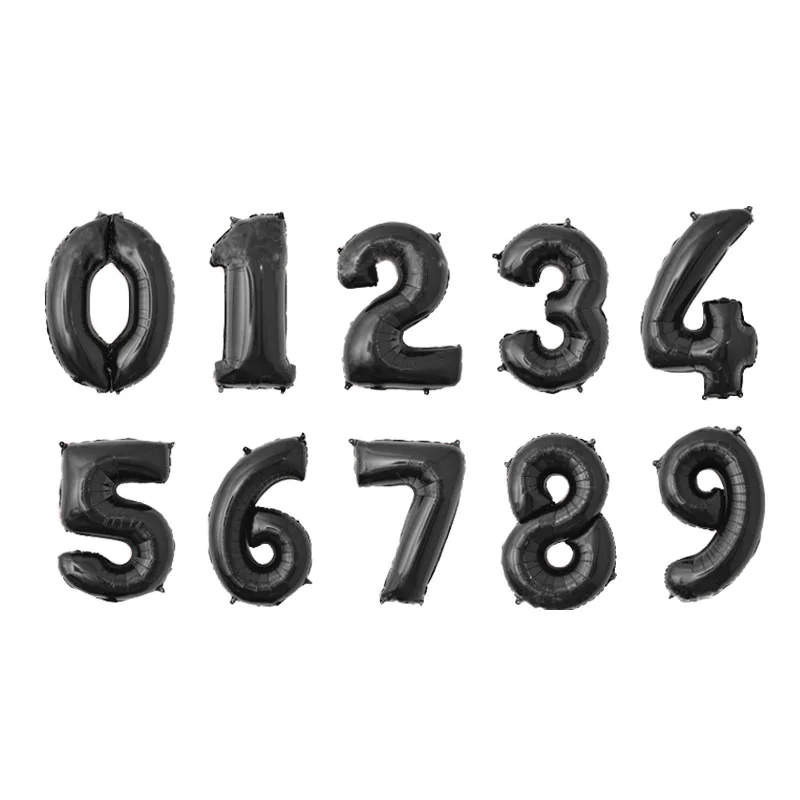 32 дюймов черный цифра Фольга шары цифры воздушные на день рождения Декорации
