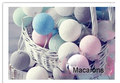 Macarons Многоцветный 3 м струнный светильник s светодиодный хлопковый шар струнный Сказочный светильник s для рождественской елки Свадебные украшения для дома ночной Светильник - Испускаемый цвет: Macarons