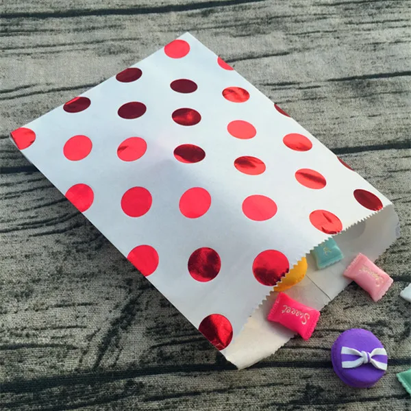 100 шт. бумажные мешки для свадебной вечеринки в горошек с розой конфетная бумага