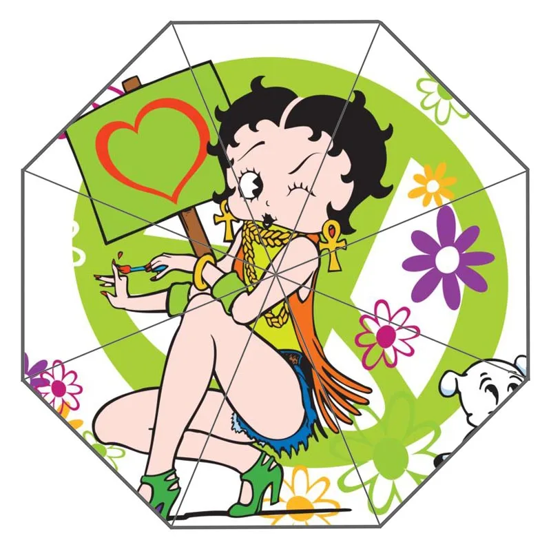 Пользовательский Betty Boop Зонт с произведением искусства зонт от солнца и солнцезащитный крем анти-УФ зонтик# QAZ098K - Цвет: Umbrella