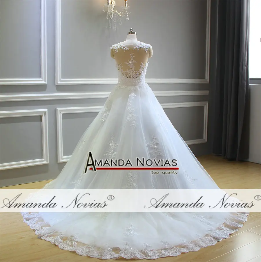 Amanda Novias Новое поступление ТРАПЕЦИЕВИДНОЕ кружевное свадебное платье NS3368