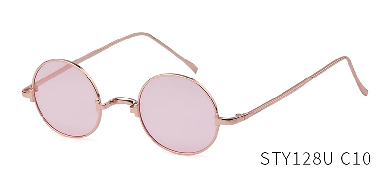Long Keeper Round Sunglasses Men Women Fashion Retro Metal Sun Glasses Eyeglasses Eyewear Spectacles HD Lens Shade UV400 Outdoor - Цвет линз: C10Rose Gold Pink