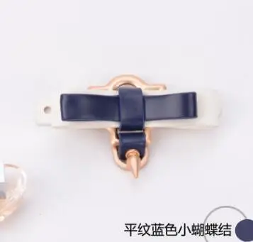 Small Bow Blue White Angelatarch офисный женский колокольчик бант лисий хвост Япония Горячая PU бант орнамент заклепки пуля Кроссбоди рюкзак сумка часть аксессуары - Цвет: Small Bow Blue White