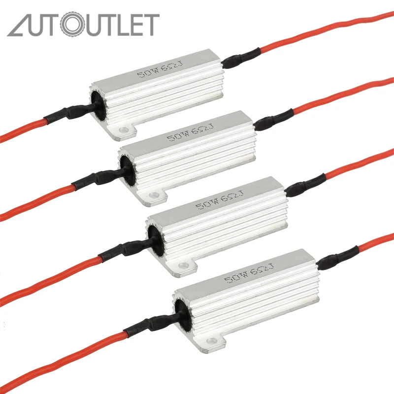AUTOUTLET 4 шт. 50 Вт 60 светодиодный индикатор реле скорости Резисторные лампы балласт
