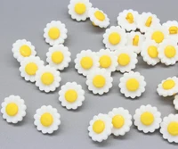 800pcs white w yellow center sunflower plastic shank buttons kawaii diy sewing craft supplies