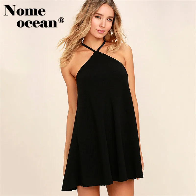 Высококачественное черно белое цельнокроеное платье 2018 Летнее мини на