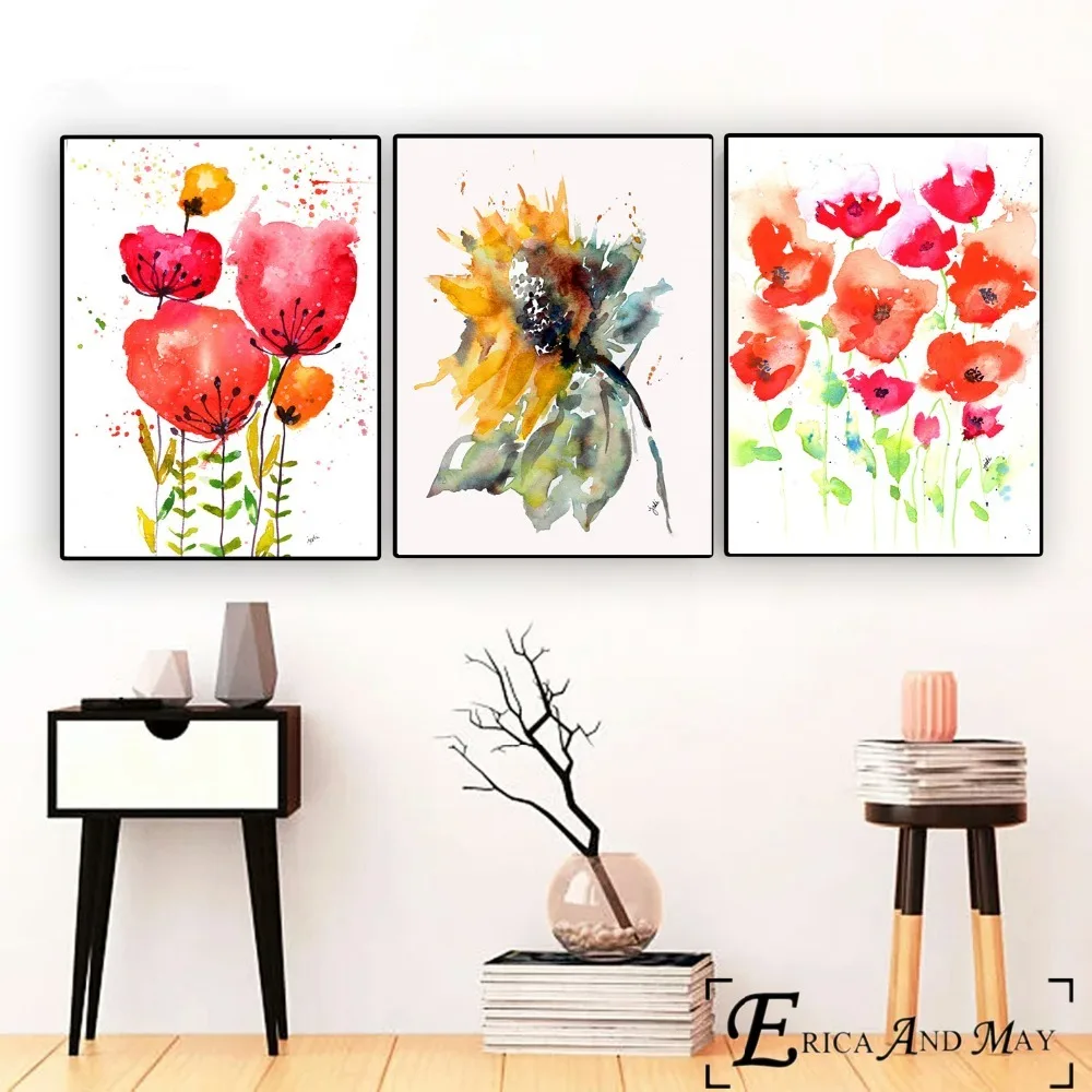 Poppy Flowers модные художественные работы печать на холсте современная живопись