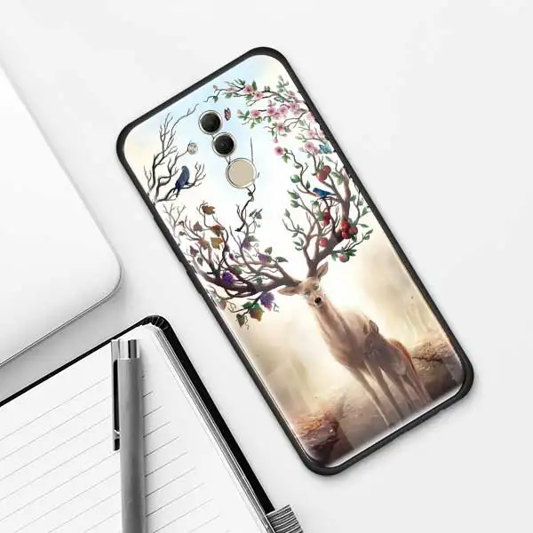 001 Чехол из закаленного стекла с изображением животных оленя льва Для huawei P30 Pro P10 P20 P30 Lite mate 10 20 Pro Honor 20 Pro 8X - Цвет: 001