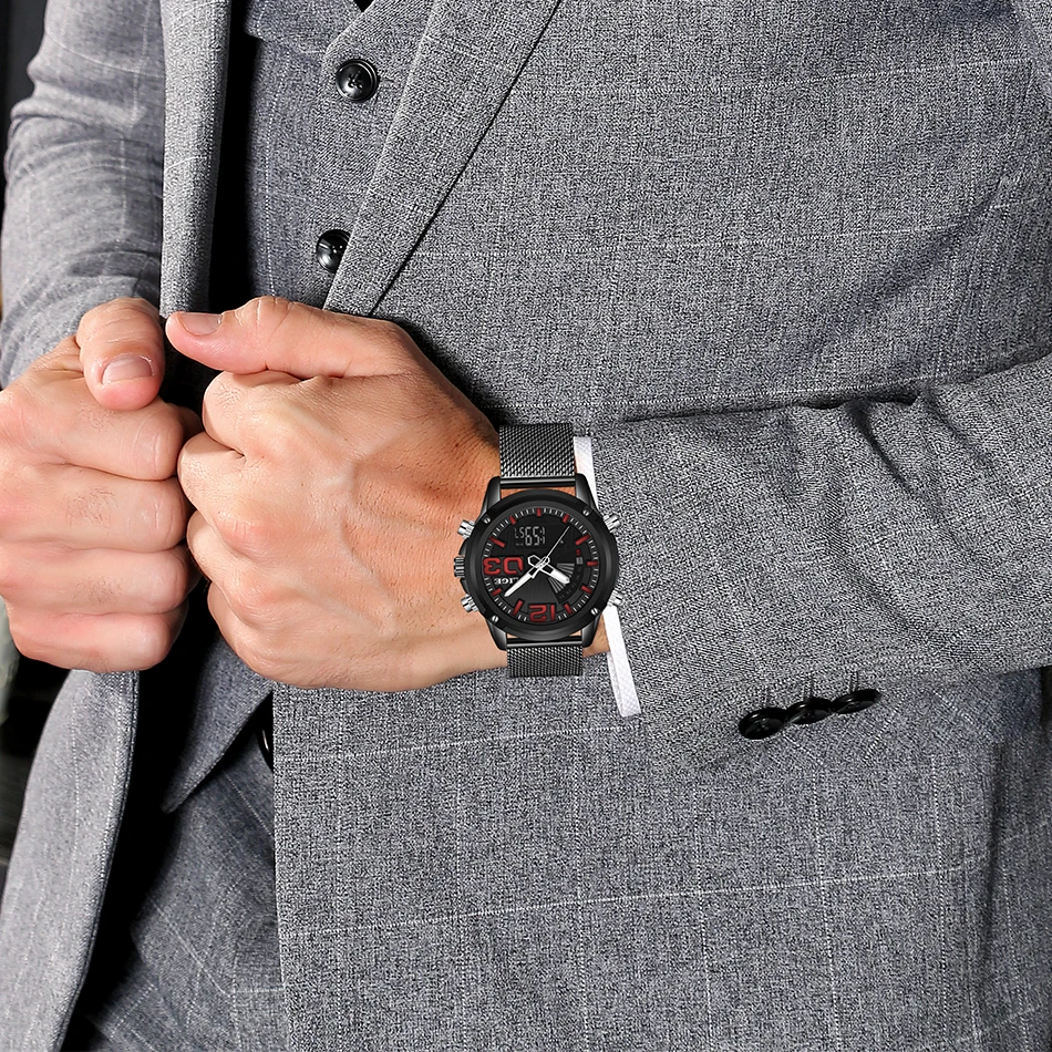 Часы наручные LIGE Мужские кварцевые Светодиодные люксовые Брендовые спортивные