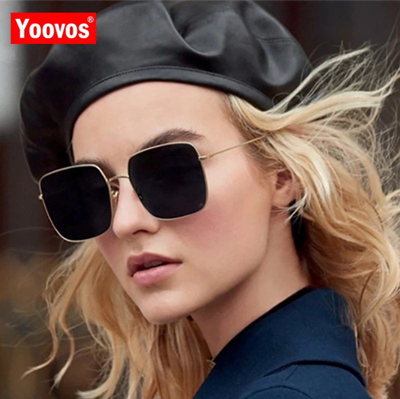 Yoovos 2021 Новые солнцезащитные очки в большой оправе для женщин винтажные брендовые