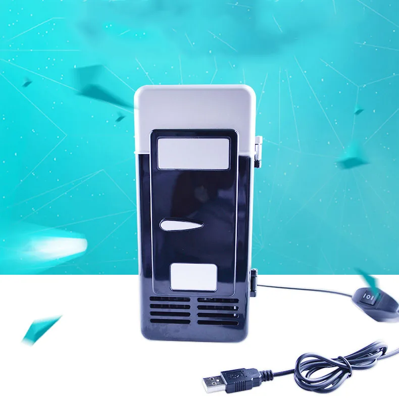 Портативный мини холодильник USB кулер теплее с светильник баночки для напитков
