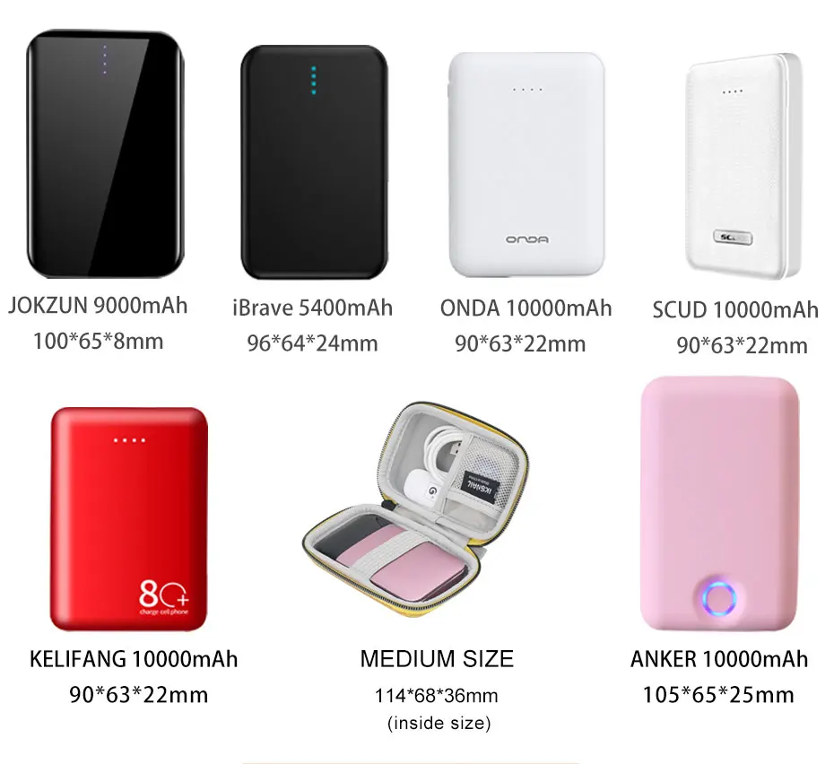 IKSNAIL Shockproof Hard Drive Carrying Earphone Case Pouch Bags For 3 Size Portable External HDD Power Bank Cable Accessories