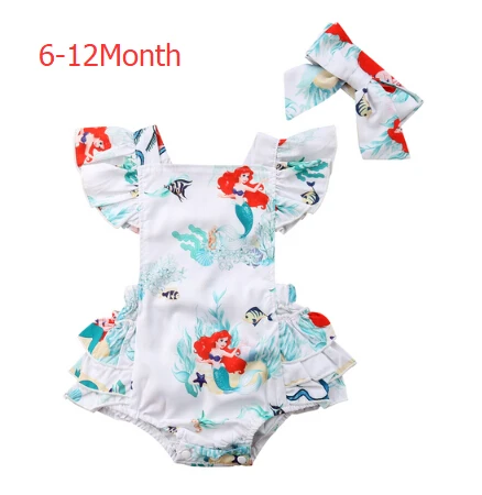 Кружевной комбинезон русалка для маленьких девочек; комбинезон; sunsuit; Одежда 0-3Y - Цвет: A2