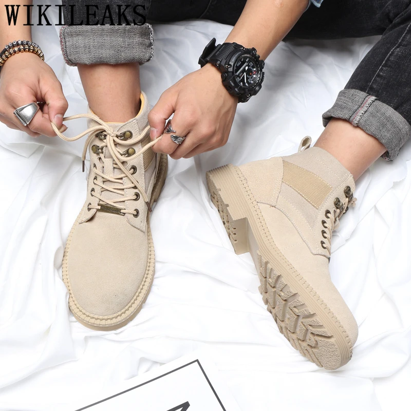 Ковбойские ботинки Мужская зимняя обувь Ботинки из натуральной кожи Мужские