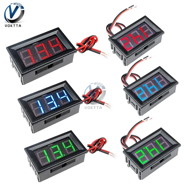 

0.56 inch 0.56" Mini Digital Voltmeter DC 4.5V to 30V AC 70V to 500V Voltage Panel Meter For 6V 12V Electromobile Motorcycle Car