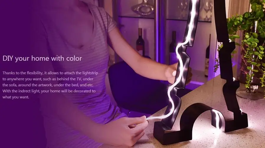 Xiaomi Yeelight RGB Alexa Голосовое управление цветной светодиодный 2 м 16 миллионов интеллектуальных сцен полосы света полоса домашний смарт-телефон приложение