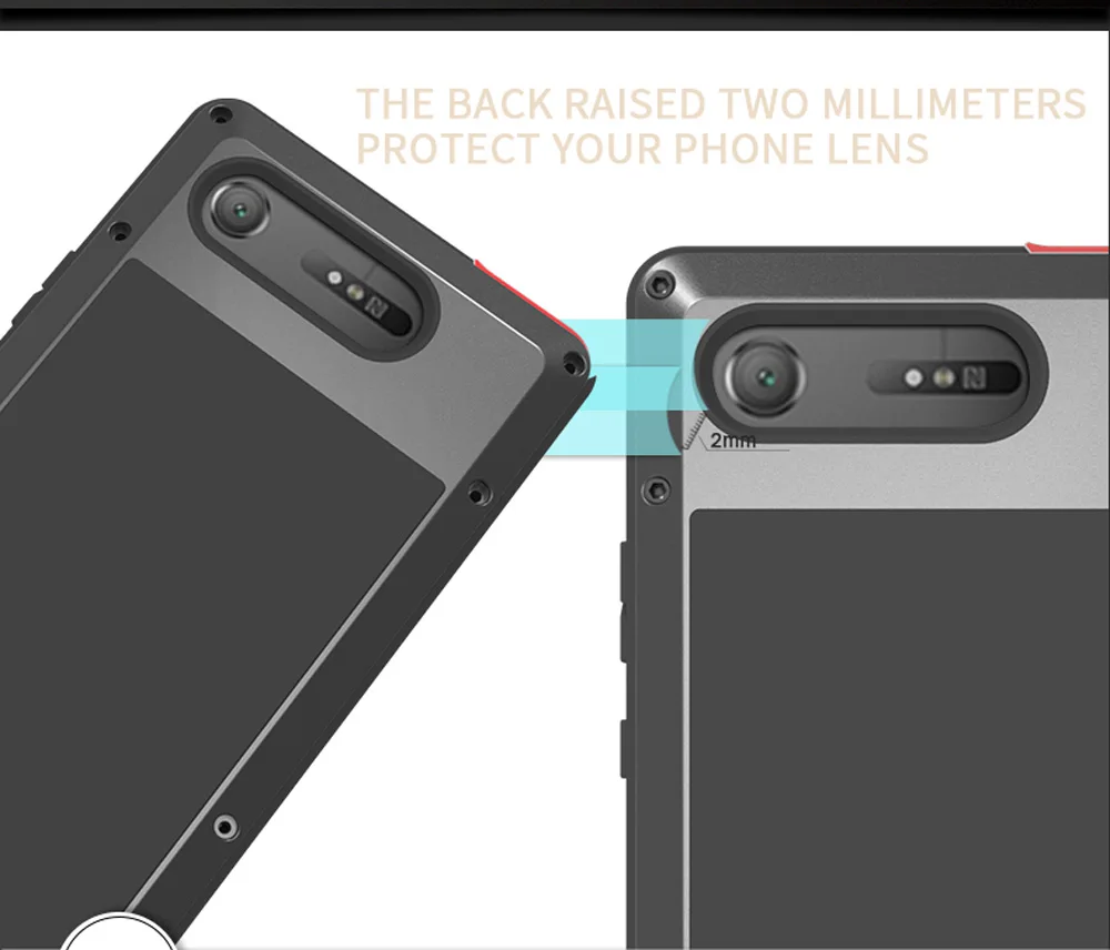 LOVE MEI Phone Cases For Sony Xperia XZ1 Compact Mini Cover Heavy Duty Case Silicone TPU &amp Hard Metal Back Toughened Glass | Мобильные