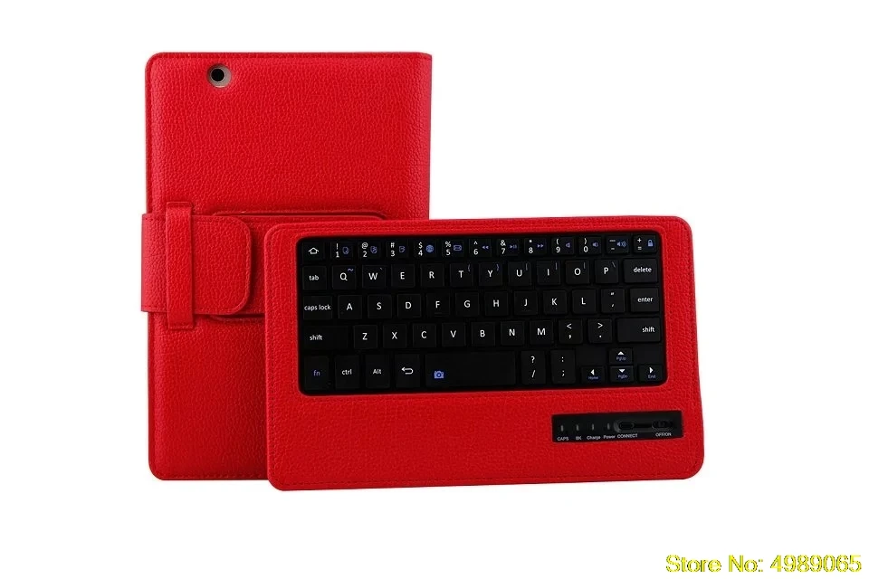 Красный Для huawei MediaPad M3 8,4 BTV-W09 BTV-DL09 8,4 дюймов планшет Smart из искусственной кожи с подставкой и магнитной клавиатура ABS Bluetooth чехол - Цвет: Красный