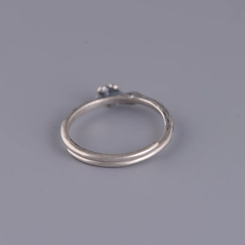 Женское кольцо с цветком сливы BALMORA открытое Винтажное из стерлингового серебра