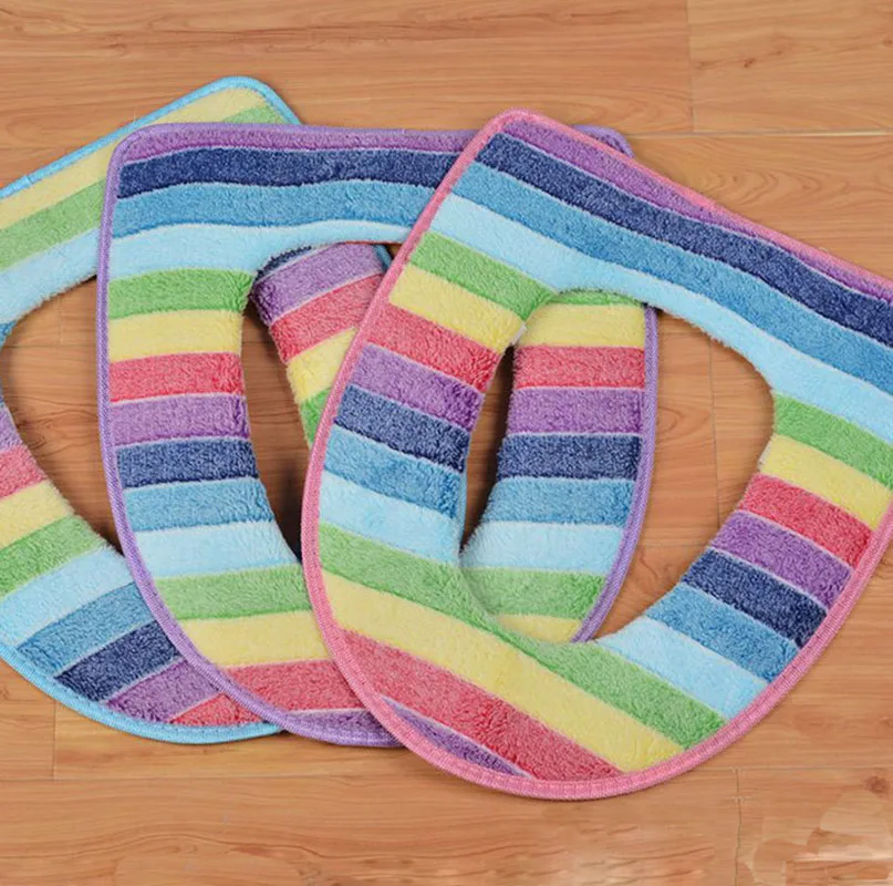 Basupply 1 шт. Радужный Набор чехлов для сиденья унитаза ванной комнаты моющийся