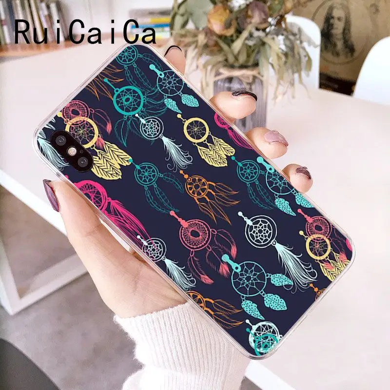 RuiCaiCa Mandala Dreancatcher Landscape DIY Printing Drawing Phone Case for iPhone X XS MAX 6 6s 7 7plus 8 8Plus 5 5S SE XR 10 | Мобильные