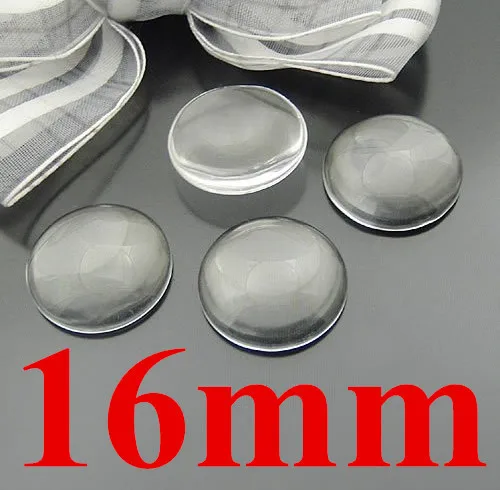 Free shipping! 200pcs 16mm clear domed magnifying round glass cabochons beads photo jewelry pendant inserts C107 | Украшения и