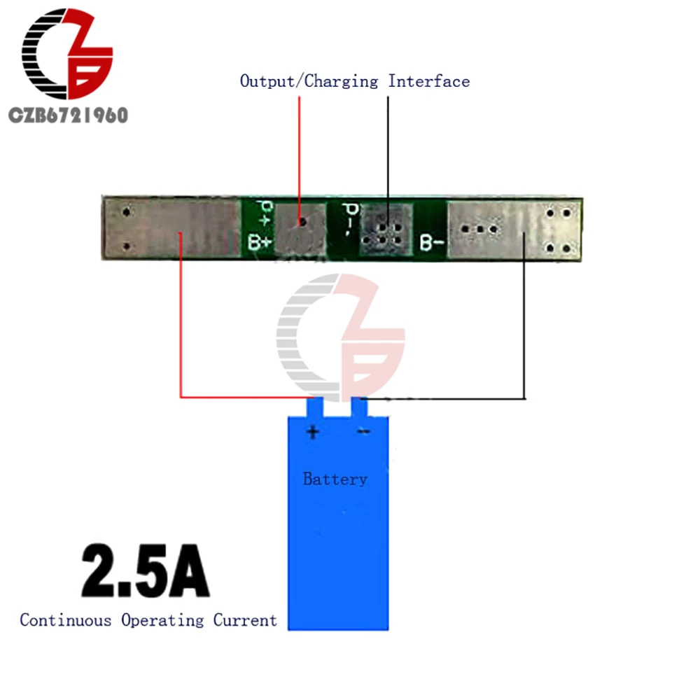 2 шт. 1S 3,7 V 2.5A Защитная плата для литиевых батарей BMS PCM PCB полимерный модуль для защиты от избыточного заряда литий-ионного аккумулятора
