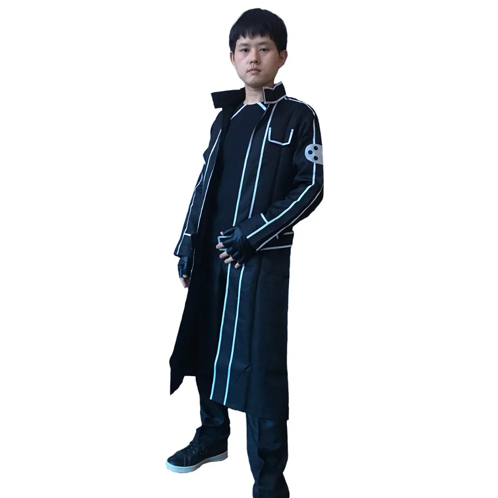 Sword Art Online костюм Кирито для косплея, мужская униформа, одежда для мальчиков, костюмы на Хэллоуин для мужчин, детская куртка+ рубашка+ штаны+ ремень