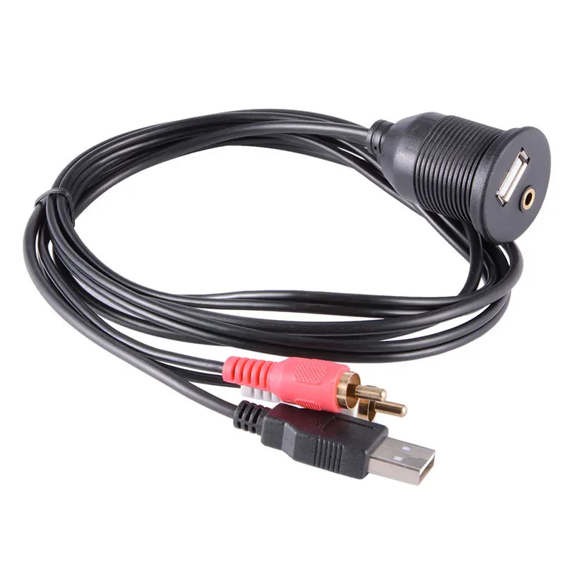 1 м 2 монтаж для приборной панели USB/Aux 2RCA аксессуар Универсальный Удлинительный