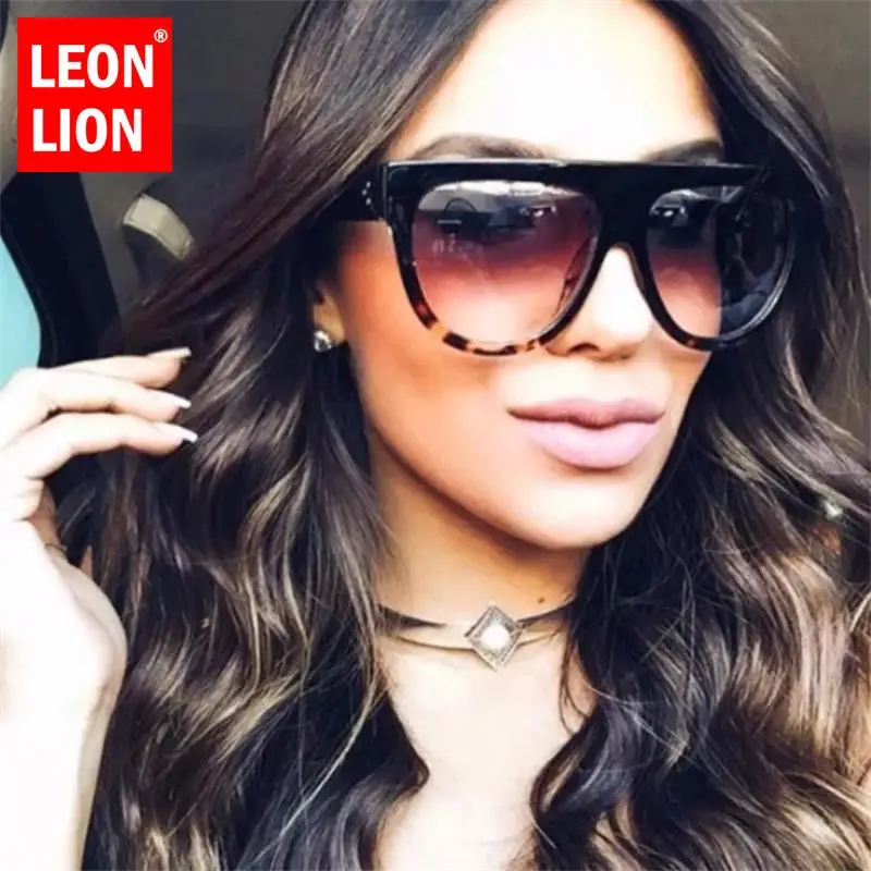 Женские солнцезащитные очки LEONLION винтажные леопардовые с плоским верхом и