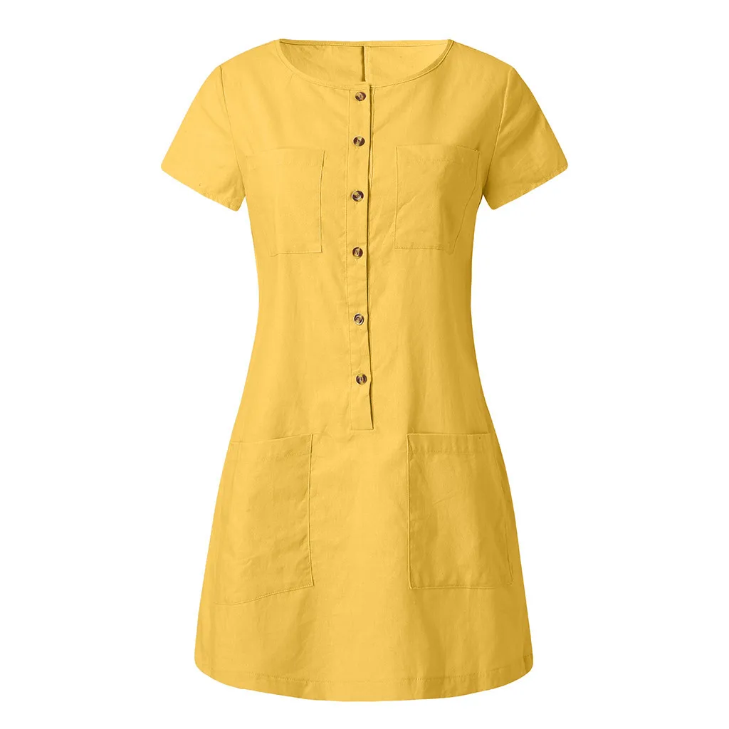 KANCOOLD/женское стильное платье; Feminino Vestido; хлопковое платье; летнее Повседневное платье размера плюс с круглым вырезом; Модное Новое Женское платье; 2019jun12