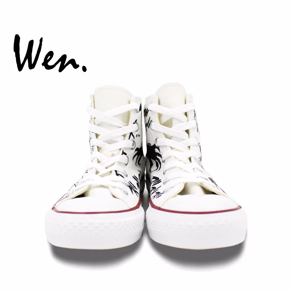 Кеды Wen из аниме Семь смертных грехов высокие белые холщовые кроссовки ручной