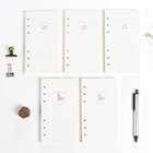 Милая запасная внутренняя бумажная сердцевина с 6 отверстиями для спиральных блокнотов, внутренняя бумага A6 для заправки: ежедневно, еженедельный ежемесячный планировщик, 80 листов